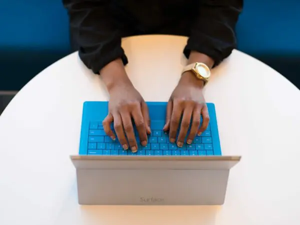 Black Businesswoman's Hands Typing