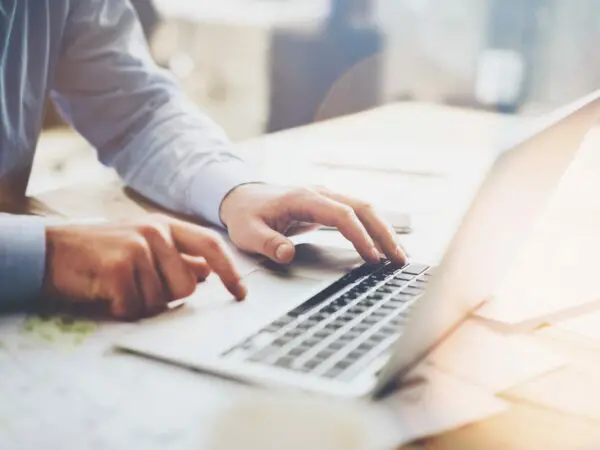 Businessman's Hands Typing